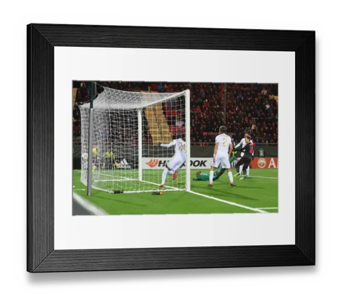 Framed Print : Nacho Monreal Scores First Arsenal Goal in Europa League Match against Ostersunds FK Framed Print : Nacho Monreal Scores First Arsenal Goal in Europa League Match against Ostersunds FK