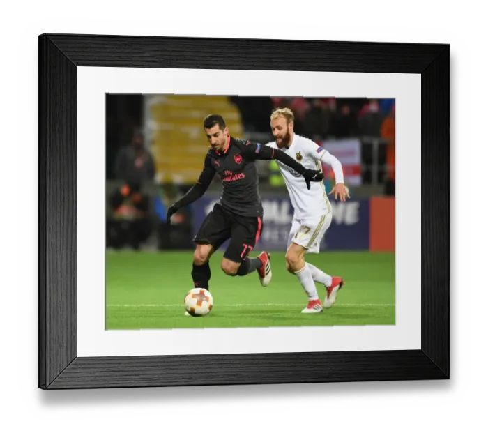 Framed Print : Mkhitaryan vs Edwards: Arsenal's Europa League Showdown in Ostersund Framed Print : Mkhitaryan vs Edwards: Arsenal's Europa League Showdown in Ostersund