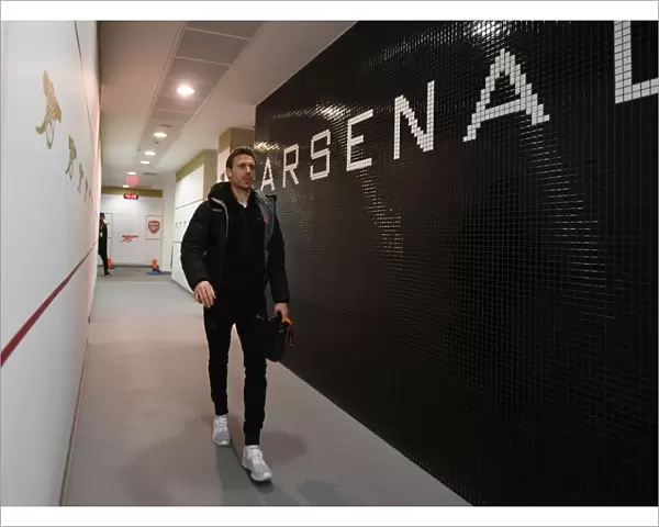 Nacho Monreal in Arsenal Changing Room Before Arsenal v Östersunds FK UEFA Europa League Match