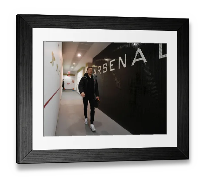 Framed Print : Nacho Monreal in Arsenal Changing Room Before Arsenal v Östersunds FK UEFA Europa League Match