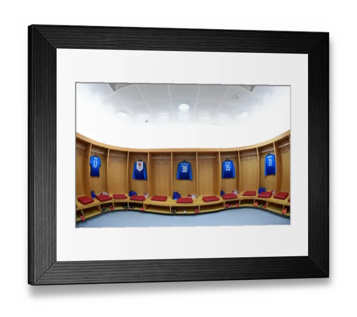 Framed Print : Arsenal Changing Room: Preparing for Battle against Östersunds FK (UEFA Europa League, 2018)