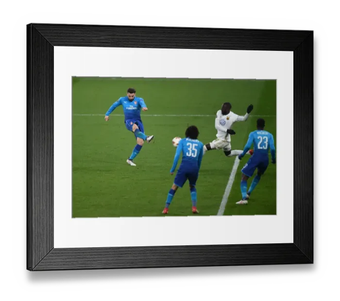 Framed Print : Sead Kolasinac Scores for Arsenal against Östersunds FK in Europa League Framed Print : Sead Kolasinac Scores for Arsenal against Östersunds FK in Europa League