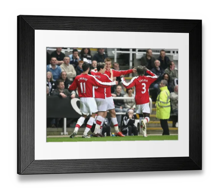 Framed Print : Bendtner's Strike: Van Persie, Sagna, Nasri - Arsenal's Triumphant Celebration vs. Newcastle (3 / 21 / 2009) Framed Print : Bendtner's Strike: Van Persie, Sagna, Nasri - Arsenal's Triumphant Celebration vs. Newcastle (3 / 21 / 2009)