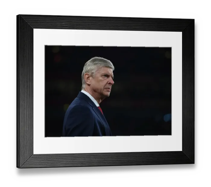 Framed Print : Arsene Wenger: Arsenal Manager Prepares for Europa League Clash against Östersunds FK (2018)