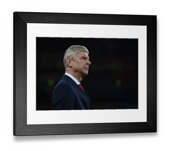 Framed Print : Arsene Wenger: Arsenal Manager Before Europa League Clash vs. Östersunds FK (2017-18)