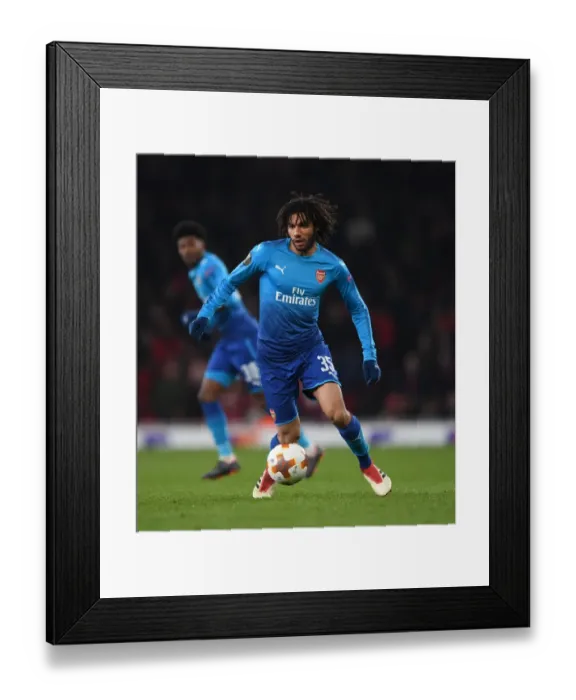 Framed Print : Mohamed Elneny: Arsenal's Midfield Maestro Shines in Europa League Clash Against Östersunds FK