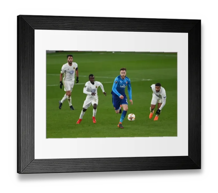Framed Print : Calum Chambers vs. Frank Arhin: Clash in the Europa League between Arsenal and Östersunds FK