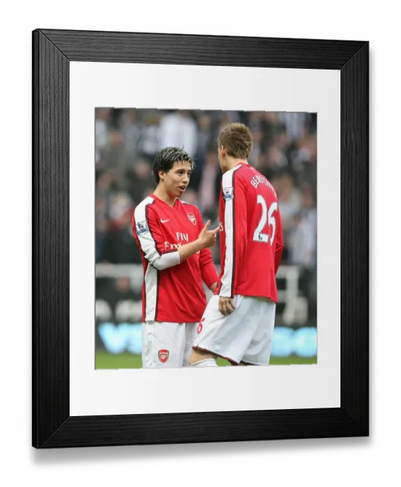 Framed Print : Samir Nasri and Nicklas Bendtner (Arsenal)