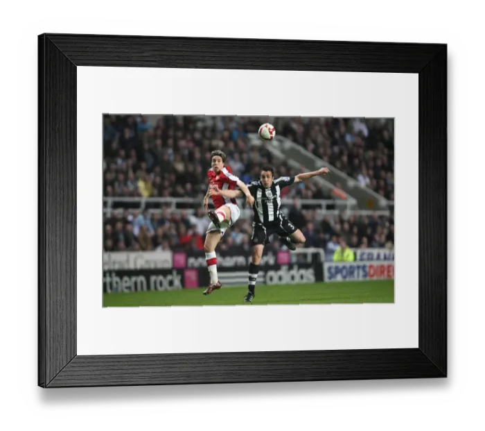 Framed Print : Triumphant Triangle: Nasri and Enrique Clash in Arsenal's 3-1 Victory over Newcastle