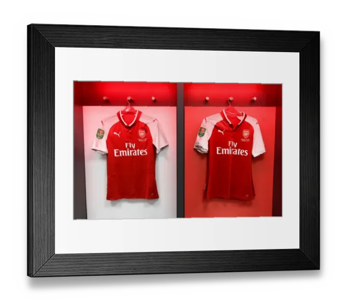 Framed Print : Arsenal's Changing Room: Gearing Up for the Carabao Cup Final Against Manchester City