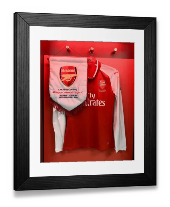 Framed Print : Arsenal's Changing Room: Preparing for the Carabao Cup Final Against Manchester City