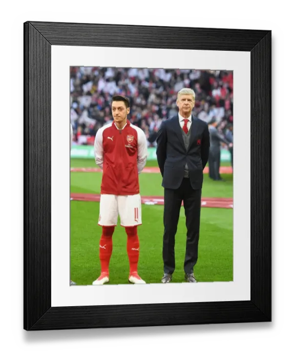 Framed Print : Arsene Wenger and Mesut Ozil: Arsenal's Carabao Cup Final Showdown against Manchester City