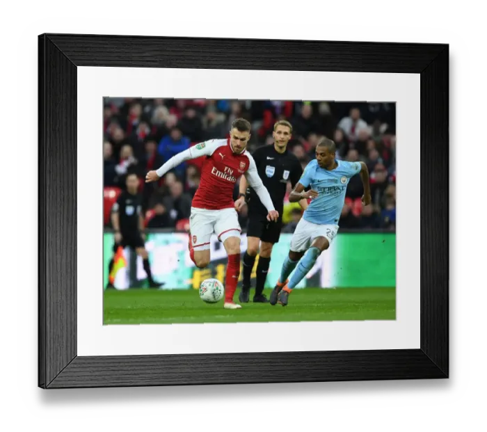 Framed Print : Aaron Ramsey vs Fernandinho: Clash at the Carabao Cup Final