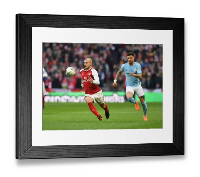 Framed Print : Arsenal's Jack Wilshere vs. Manchester City's Kyle Walker: A Carabao Cup Final Showdown Framed Print : Arsenal's Jack Wilshere vs. Manchester City's Kyle Walker: A Carabao Cup Final Showdown