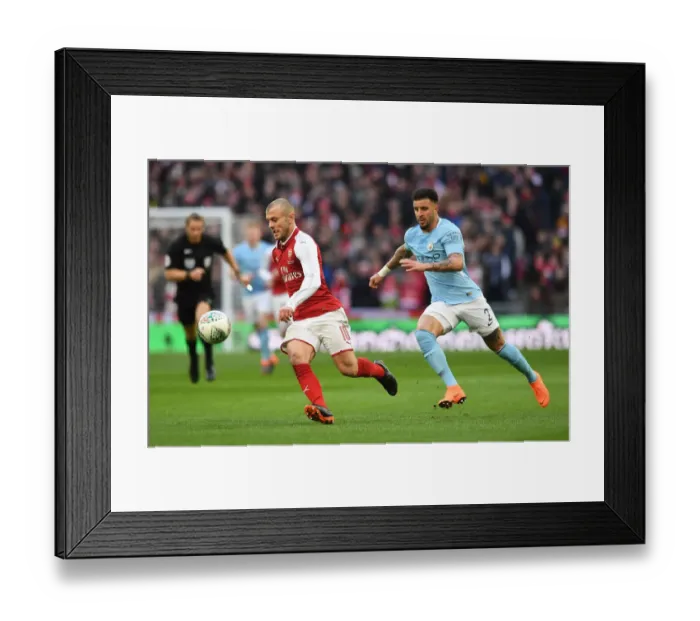 Framed Print : Arsenal's Jack Wilshere vs. Manchester City's Kyle Walker: A Battle at the Carabao Cup Final Framed Print : Arsenal's Jack Wilshere vs. Manchester City's Kyle Walker: A Battle at the Carabao Cup Final