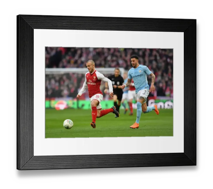 Framed Print : Arsenal's Jack Wilshere vs. Manchester City's Kyle Walker: A Carabao Cup Final Showdown Framed Print : Arsenal's Jack Wilshere vs. Manchester City's Kyle Walker: A Carabao Cup Final Showdown