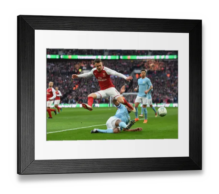Framed Print : Clash of the Titans: Ramsey vs. Kompany - Arsenal vs. Manchester City Carabao Cup Final