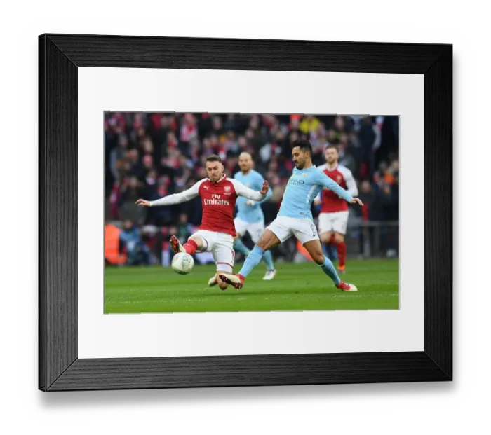 Framed Print : Clash of Midfield Titans: Ramsey vs. Gundogan - Arsenal v Manchester City Carabao Cup Final