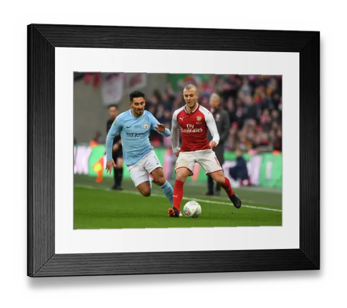 Framed Print : Clash of Midfield Titans: Wilshere vs. Gundogan - Carabao Cup Final Showdown Framed Print : Clash of Midfield Titans: Wilshere vs. Gundogan - Carabao Cup Final Showdown