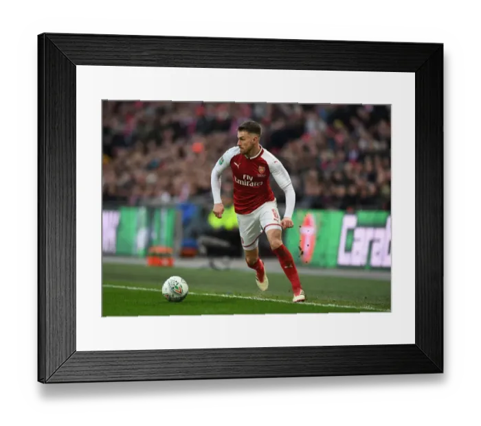 Framed Print : Aaron Ramsey in Action: Arsenal vs Manchester City - Carabao Cup Final 2018