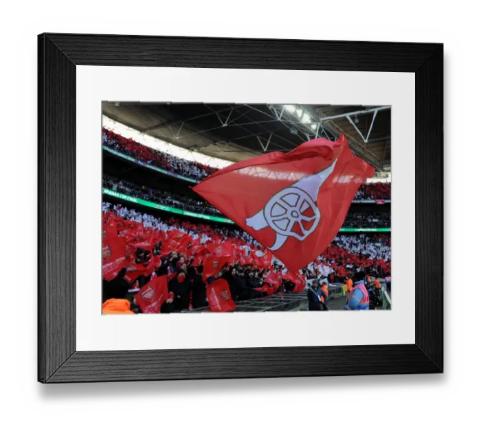 Framed Print : Arsenal vs. Manchester City: The Epic Showdown of Arsenal Fans at Wembley - Carabao Cup Final