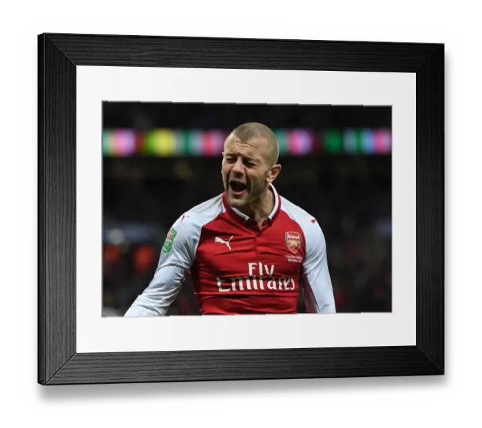 Framed Print : Jack Wilshere in Action: Arsenal vs Manchester City - Carabao Cup Final 2018