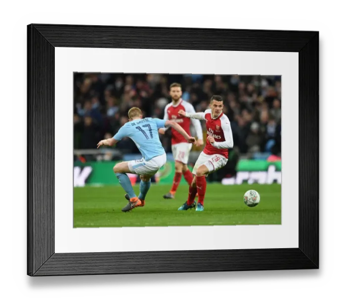 Framed Print : Xhaka vs. De Bruyne: Battle at the Carabao Cup Final Framed Print : Xhaka vs. De Bruyne: Battle at the Carabao Cup Final