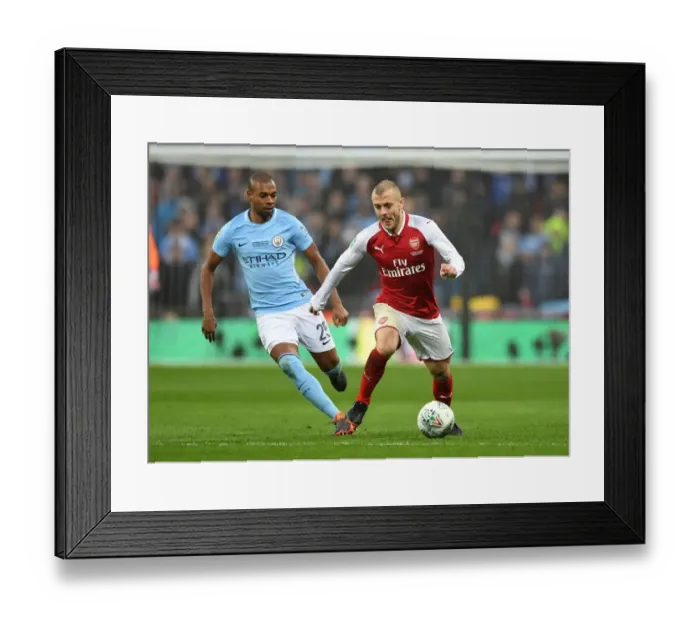 Framed Print : Clash of Midfield Titans: Jack Wilshere vs Fernandinho - Arsenal vs Manchester City Carabao Cup Final Showdown (2018) Framed Print : Clash of Midfield Titans: Jack Wilshere vs Fernandinho - Arsenal vs Manchester City Carabao Cup Final Showdown (2018)