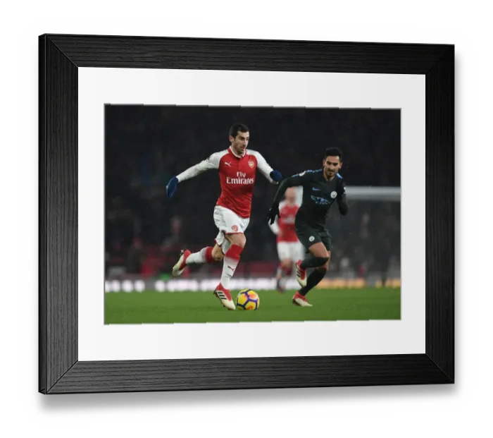 Framed Print : Mkhitaryan vs Gundogan: A Premier League Battle at the Emirates Framed Print : Mkhitaryan vs Gundogan: A Premier League Battle at the Emirates