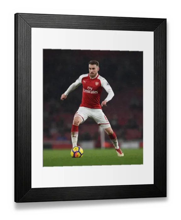 Framed Print : Aaron Ramsey in Action: Arsenal vs Manchester City, Premier League 2017-18