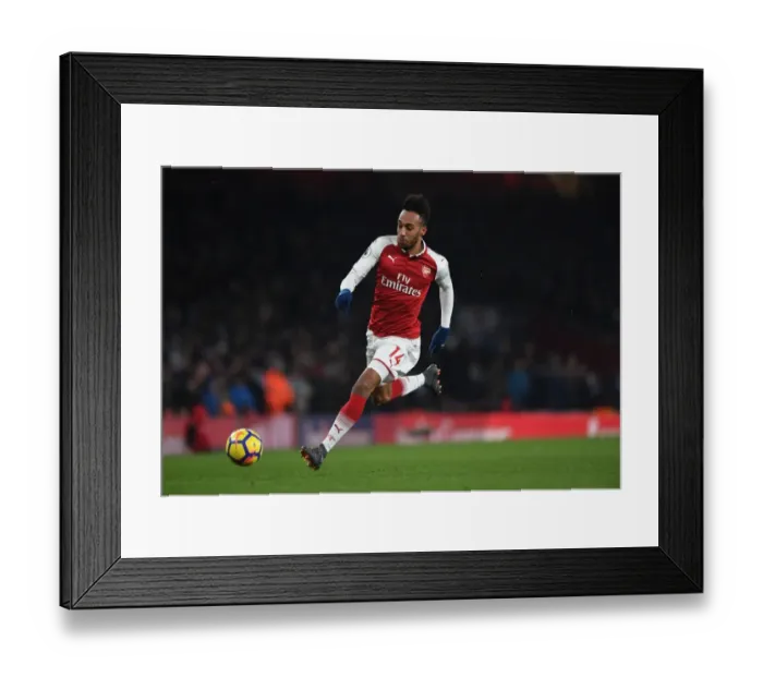 Framed Print : Aubameyang's Showdown: Arsenal vs. Manchester City in the Premier League