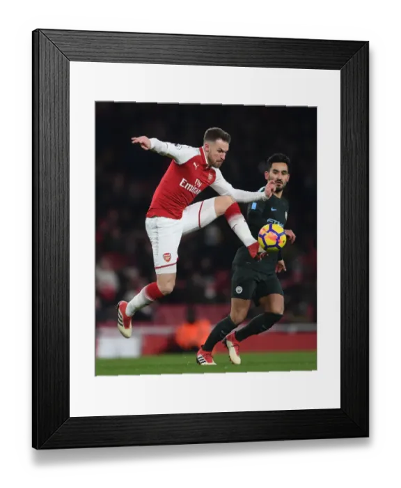 Framed Print : Ramsey vs. Gundogan: A Battle of Midfield Titans - Arsenal vs. Manchester City (2017-18)