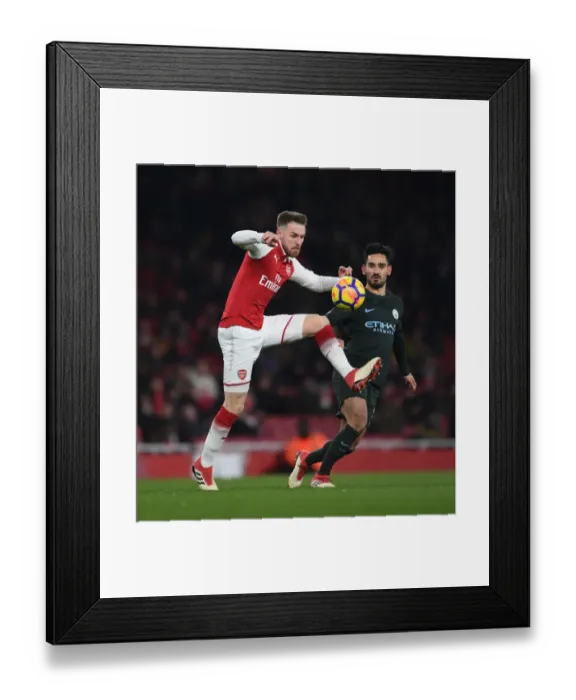 Framed Print : Ramsey vs. Gundogan: A Midfield Battle of Titans - Arsenal vs. Manchester City (2017-18)