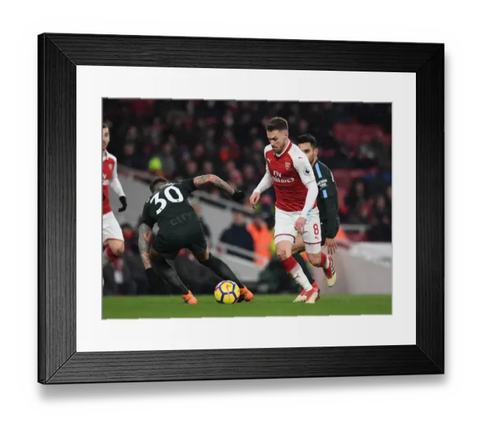 Framed Print : Clash of Titans: Ramsey vs. Otamendi - Arsenal vs. Manchester City, Premier League Framed Print : Clash of Titans: Ramsey vs. Otamendi - Arsenal vs. Manchester City, Premier League