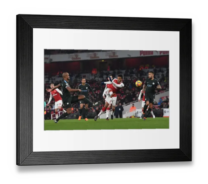 Framed Print : Aubameyang vs Otamendi-Kompany: Intense Moment at Arsenal vs Manchester City, Premier League 2017-18 Framed Print : Aubameyang vs Otamendi-Kompany: Intense Moment at Arsenal vs Manchester City, Premier League 2017-18