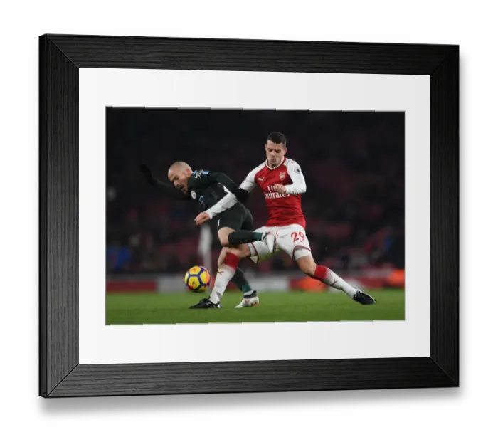 Framed Print : Clash of Midfield Titans: Xhaka vs Silva - Arsenal vs Manchester City, Premier League Framed Print : Clash of Midfield Titans: Xhaka vs Silva - Arsenal vs Manchester City, Premier League