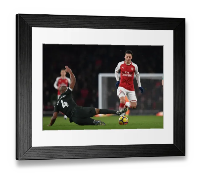 Framed Print : Clash of the Stars: Ozil vs. Kompany - Arsenal vs. Manchester City