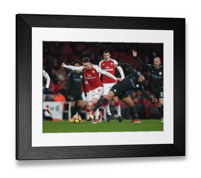 Framed Print : Clash of Midfield Maestros: Ramsey vs. Gundogan - Arsenal vs. Manchester City, Premier League Framed Print : Clash of Midfield Maestros: Ramsey vs. Gundogan - Arsenal vs. Manchester City, Premier League