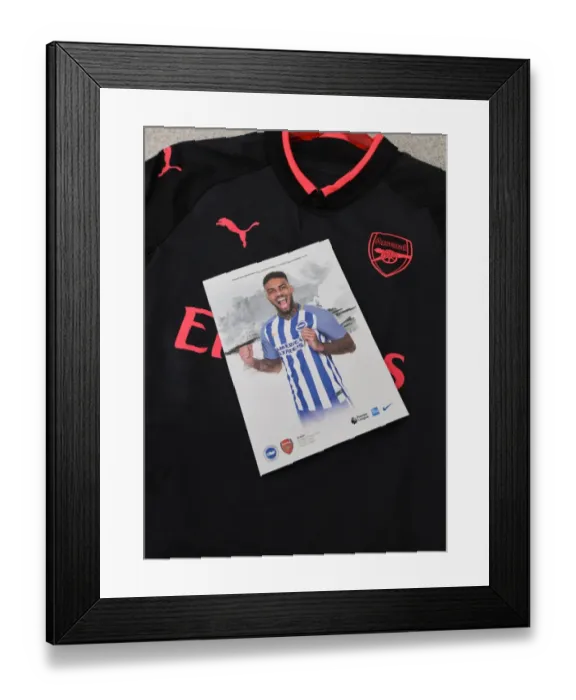 Framed Print : Arsenal's Match Programme Cover at Brighton & Hove Albion, Premier League 2017-18 Framed Print : Arsenal's Match Programme Cover at Brighton & Hove Albion, Premier League 2017-18