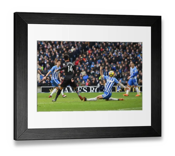 Framed Print : Aubameyang Scores the Winning Goal for Arsenal Against Brighton & Hove Albion, Premier League 2017-18 Framed Print : Aubameyang Scores the Winning Goal for Arsenal Against Brighton & Hove Albion, Premier League 2017-18