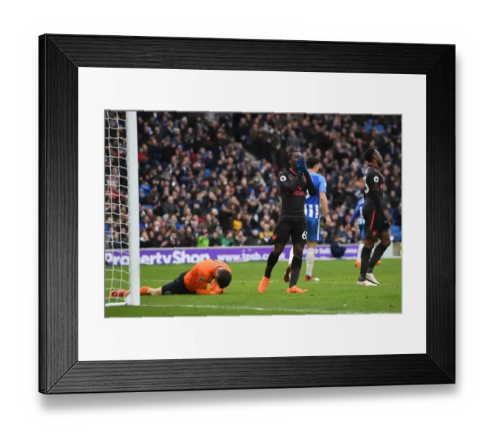 Framed Print : Moment of Frustration: Eddie Nketiah Reacts to Missed Opportunity in Arsenal's Match against Brighton & Hove Albion Framed Print : Moment of Frustration: Eddie Nketiah Reacts to Missed Opportunity in Arsenal's Match against Brighton & Hove Albion