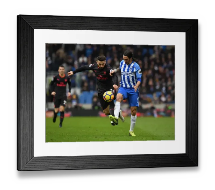 Framed Print : Battling Full-Backs: Kolasinac vs. Schelotto - A Premier League Showdown at Brighton