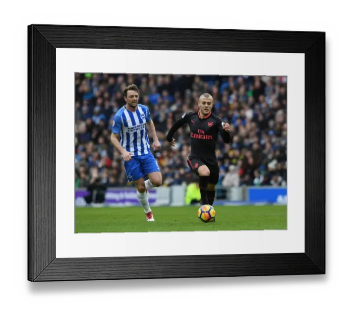 Framed Print : Midfield Showdown: Jack Wilshere vs Dale Stephens (Brighton & Hove Albion vs Arsenal, 2017-18)
