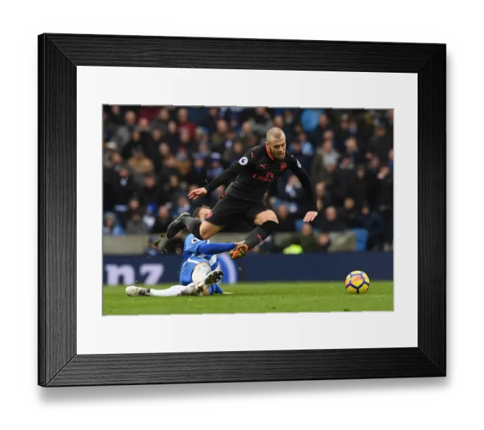 Framed Print : Jack Wilshere Fouls by Glenn Murray: Intense Moment from Brighton vs Arsenal (Premier League, 2017-18)
