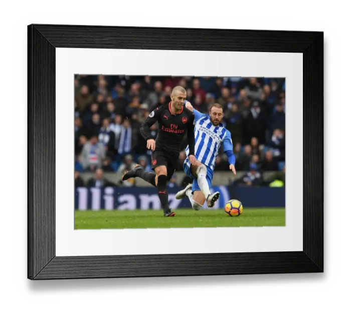 Framed Print : Intense Rivalry: Wilshere vs Murray - Foul Play in the Premier League (Arsenal vs Brighton, 2017-18)