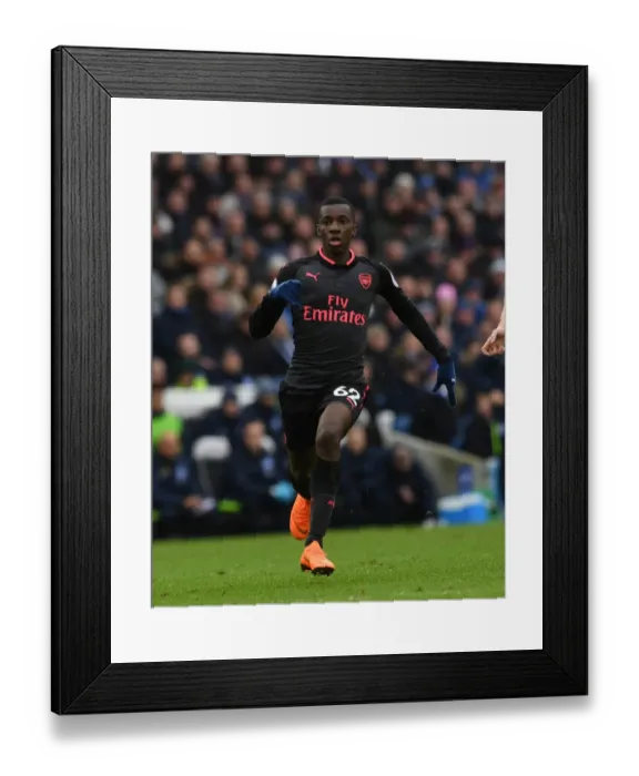 Framed Print : Eddie Nketiah in Action: Brighton & Hove Albion vs. Arsenal, Premier League 2017-18