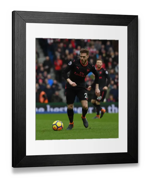 Framed Print : Calum Chambers: Arsenal's Defender in Action Against Brighton & Hove Albion, Premier League 2017-18