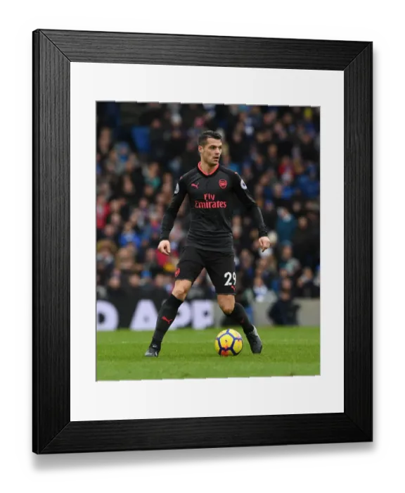 Framed Print : Granit Xhaka in Action: Brighton & Hove Albion vs. Arsenal, Premier League 2017-18 Framed Print : Granit Xhaka in Action: Brighton & Hove Albion vs. Arsenal, Premier League 2017-18