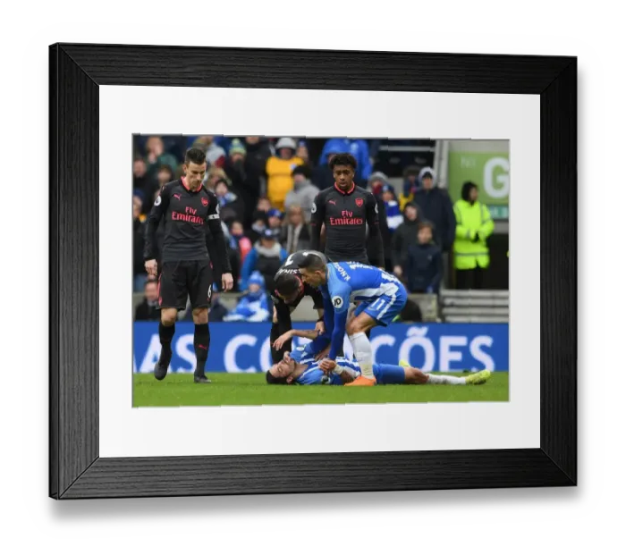 Framed Print : Brighton vs. Arsenal: Kolasinac and Knockhaert Clash in Premier League Showdown Framed Print : Brighton vs. Arsenal: Kolasinac and Knockhaert Clash in Premier League Showdown