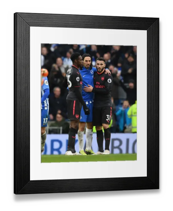 Framed Print : Brighton vs. Arsenal: Warm Embrace of Sportsmanship - Kolasinac and Schelotto Framed Print : Brighton vs. Arsenal: Warm Embrace of Sportsmanship - Kolasinac and Schelotto